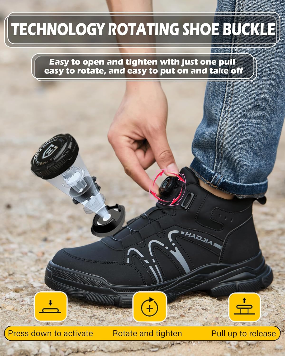 Thumbnail 2 de UnPtios Safety Boots Lightweight Steel Toe Cap Boots for Men and Women