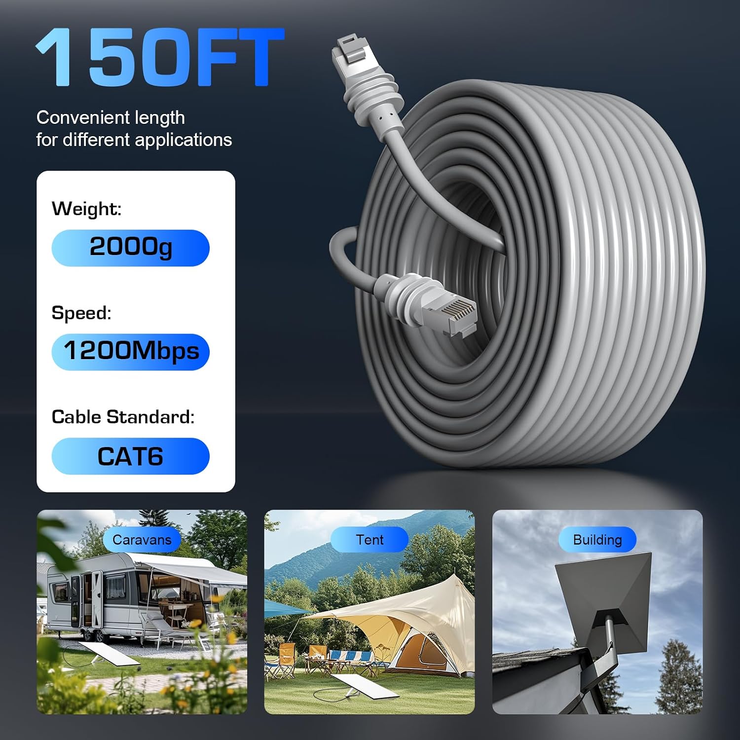 Detalle de 3BAO Starlink Gen 3 Kabel 30M