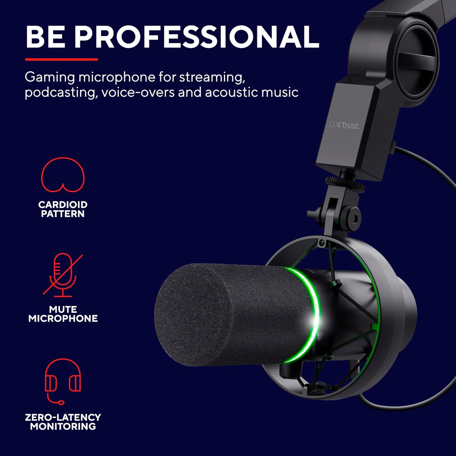 Thumbnail 1 de Trust Gaming GXT 255+ Onyx Professional Microphone with Arm