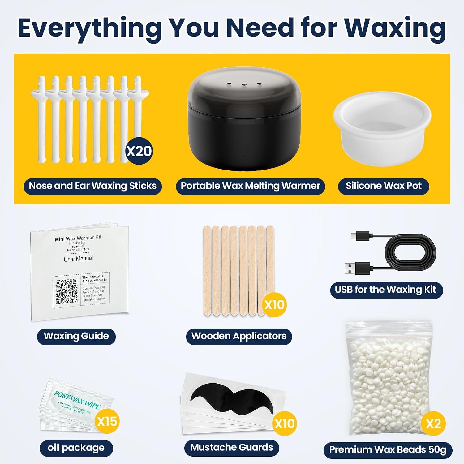 Thumbnail 6 de IFANZETECH Nose and Ear Waxing Kit with USB Heating and Temperature Control
