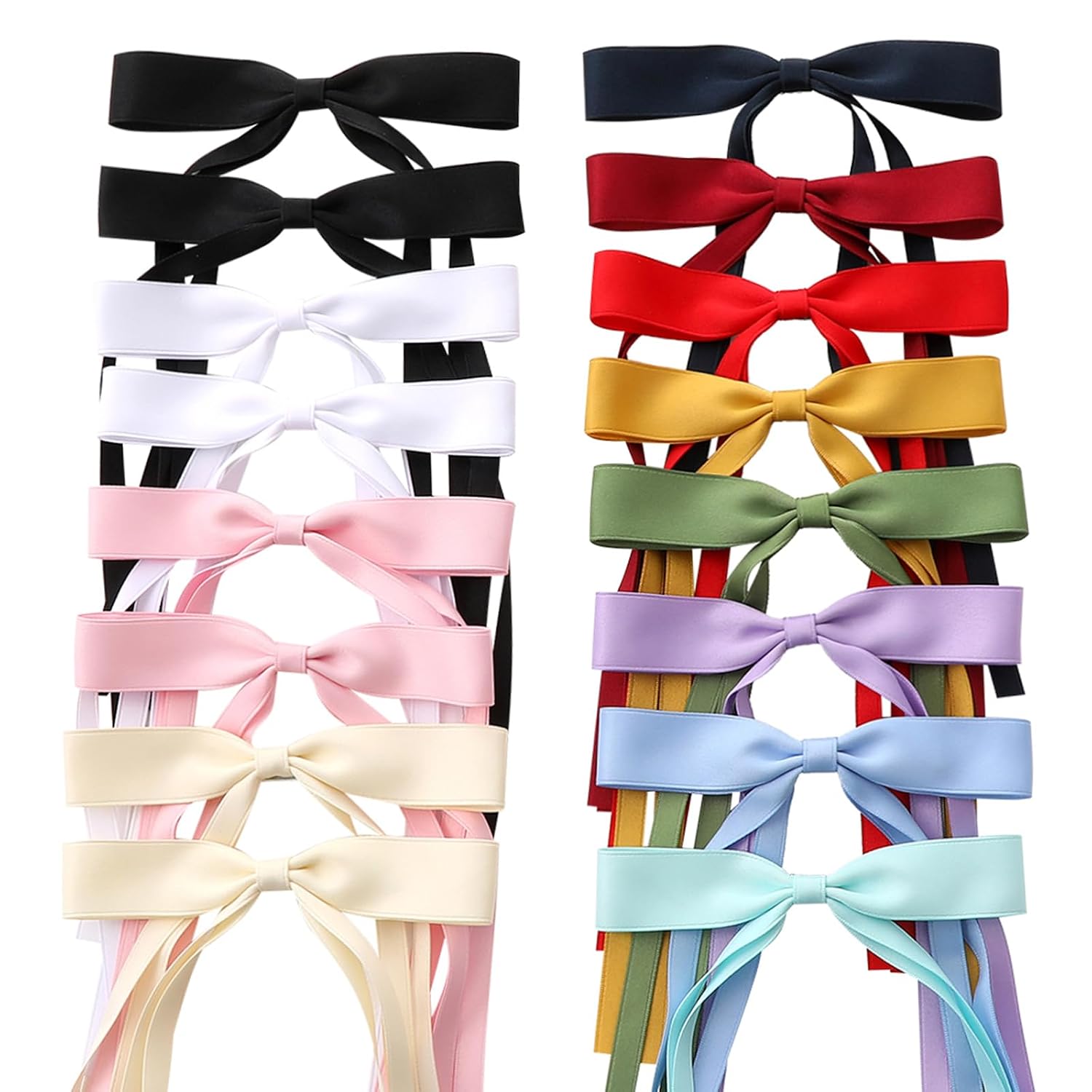 Detalle de WORTL 16-Piece Hair Bow Clips with Long Tails and Alligator Clips