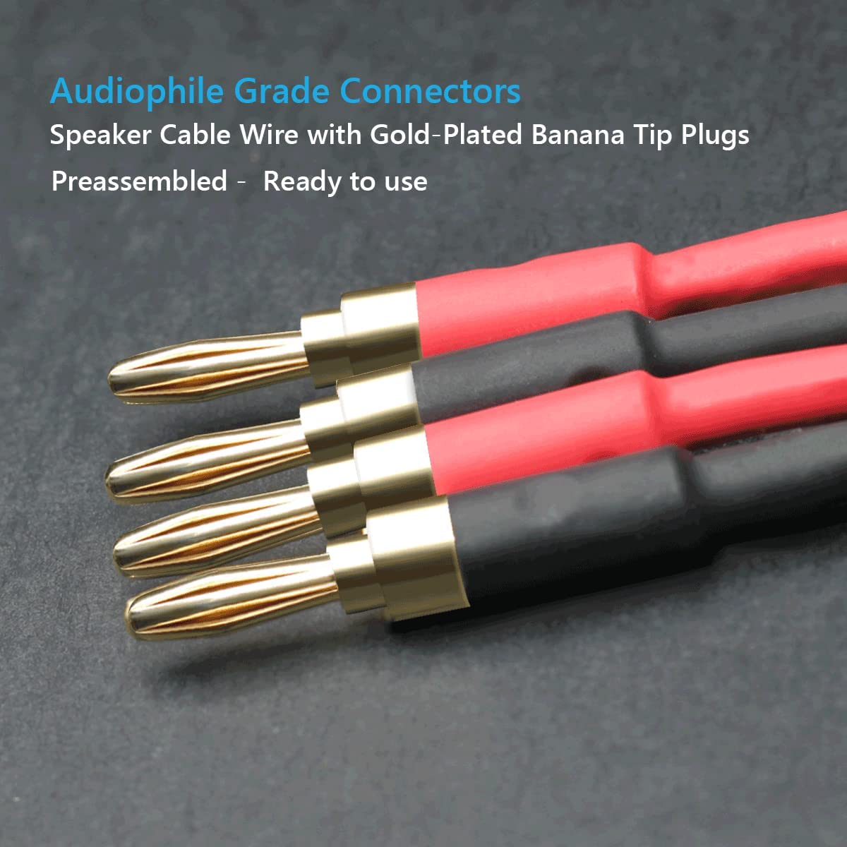 Detalle de WOWLED speaker cable 13AWG with banana plugs 1.5m