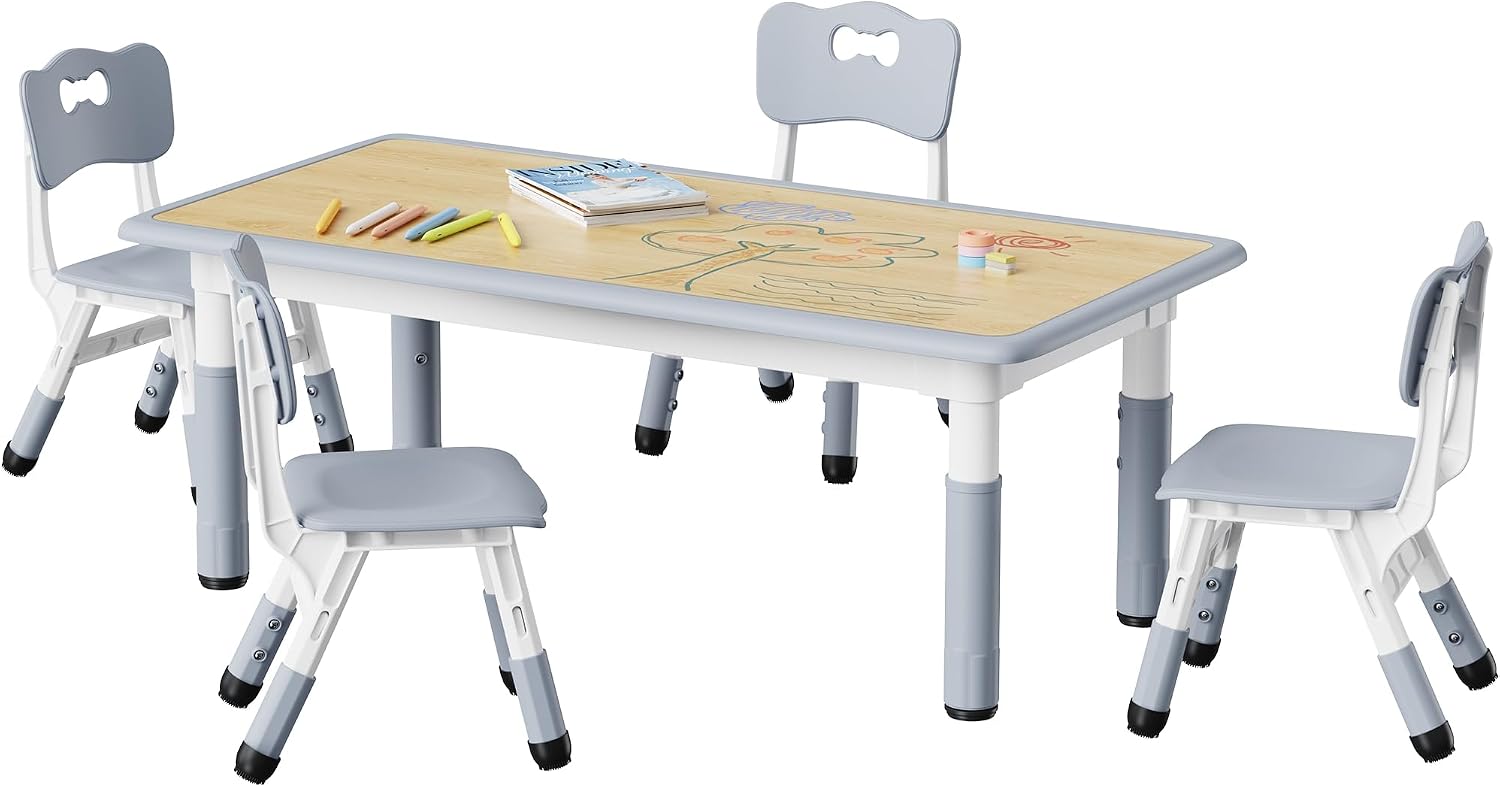 Detalle de Brelley Height-Adjustable Kids' Table and Chair Set