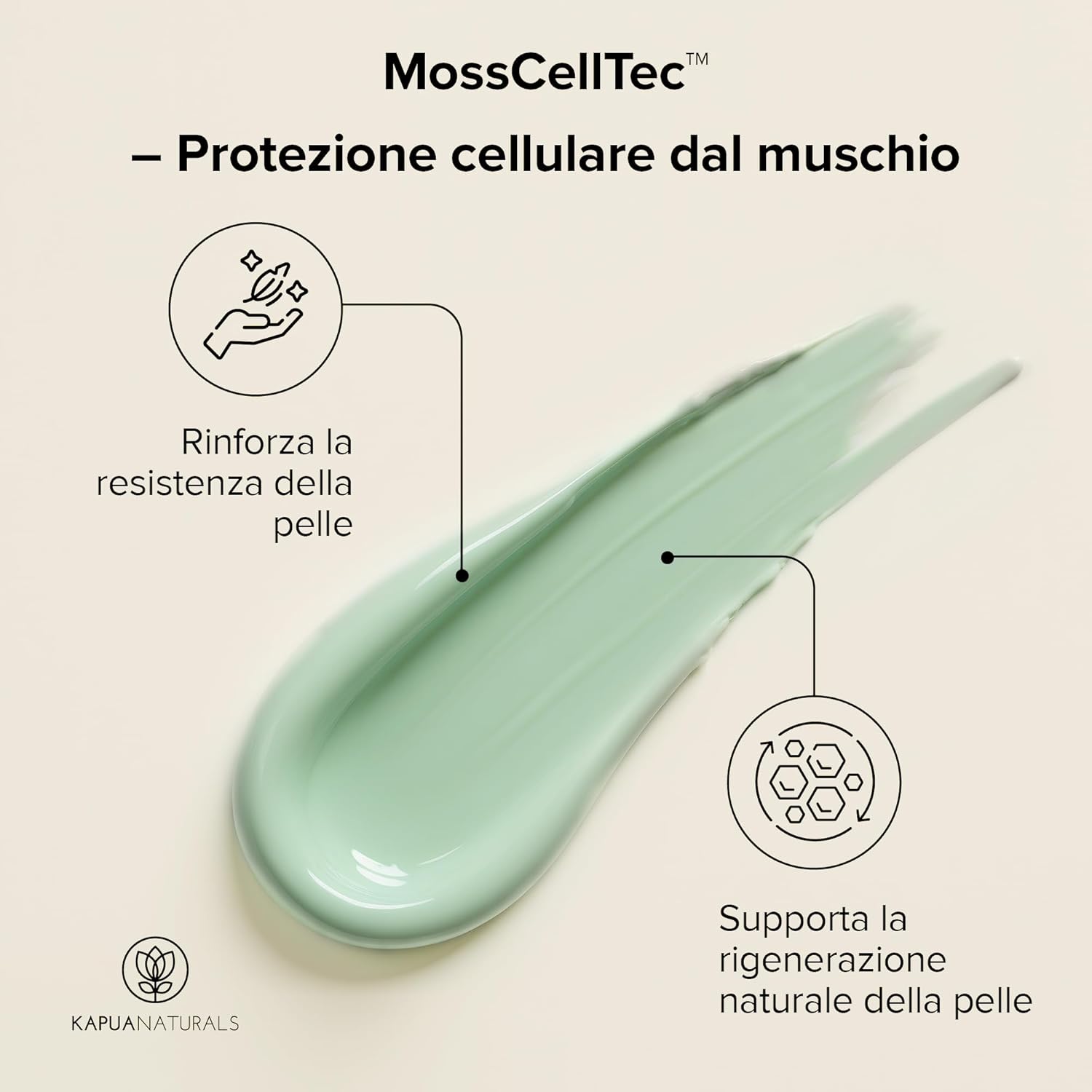 Detalle de Crema BIO Antirughe al Muschio 100 ml con MossCellTec™ – idratazione e protezione della barriera cutanea