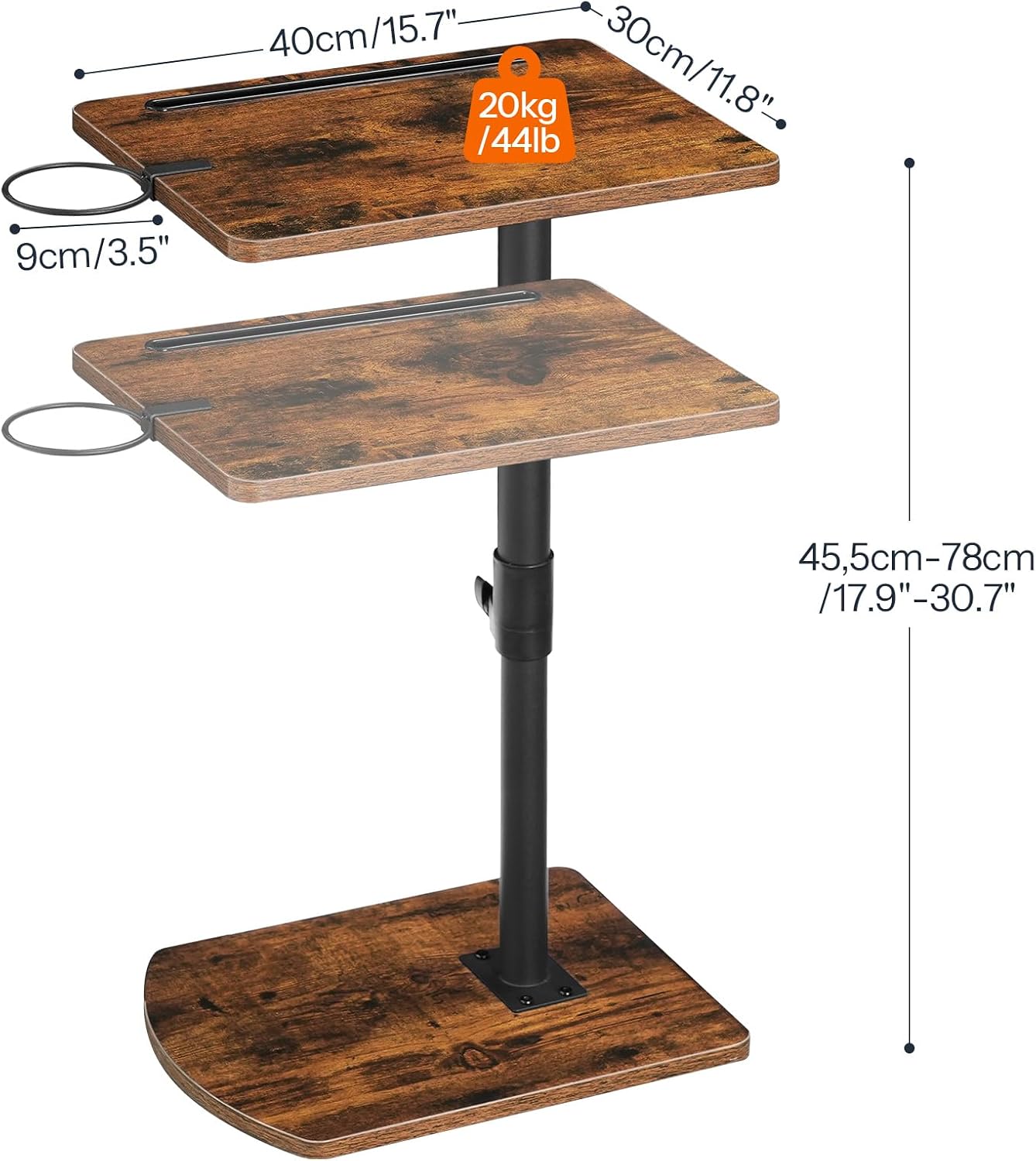 Thumbnail 2 de HOOBRO Tavolino a Forma di C Regolabile in Altezza con Rotazione 360° e Portabicchieri Rimovibile – EBF34SF01
