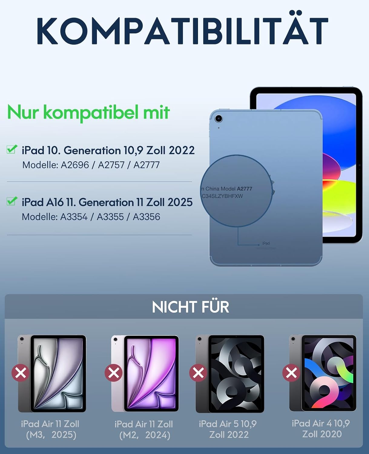 Thumbnail 1 de CHESONA Hülle Tastatur für iPad 11"