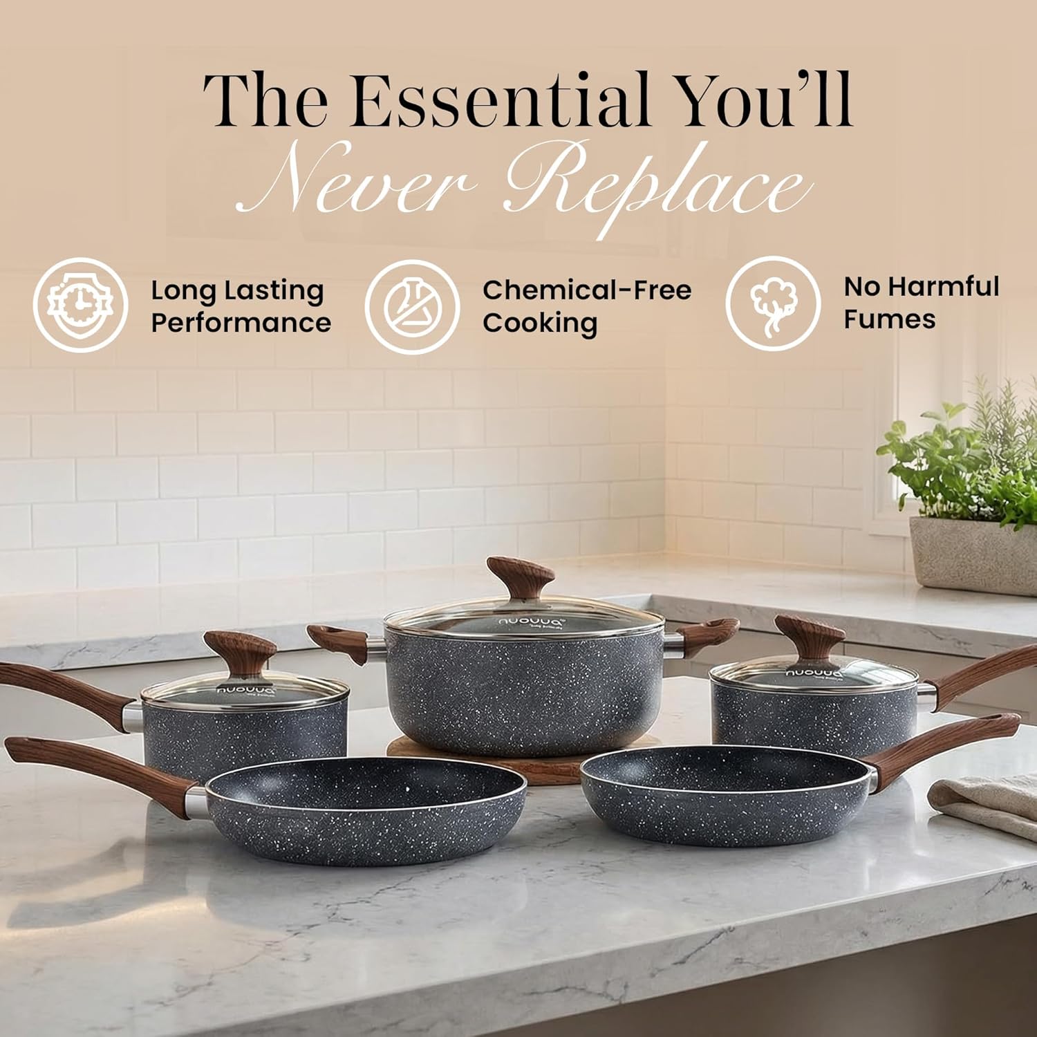 Thumbnail 6 de Nuovva 8‑piece marble non stick cookware set