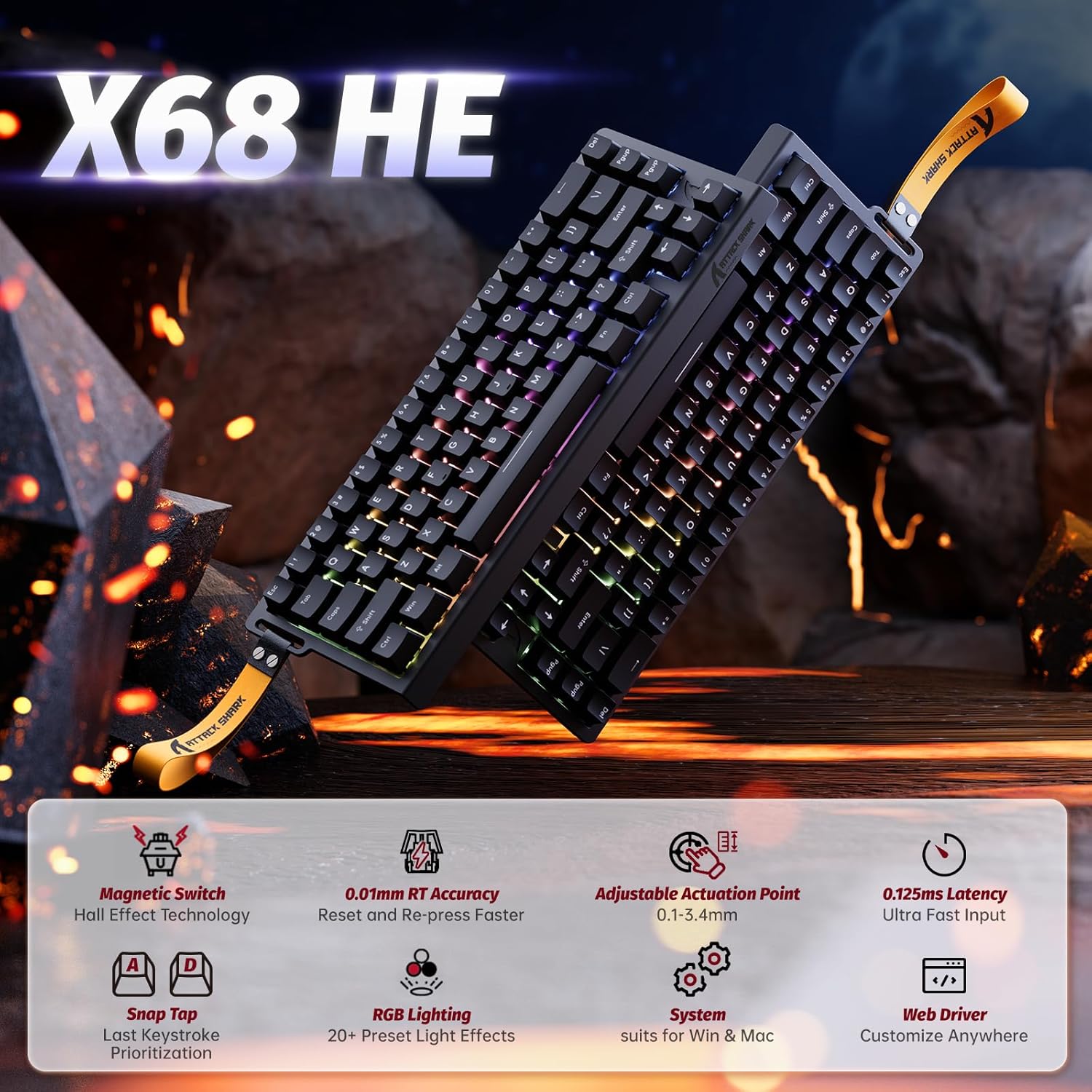 Thumbnail 1 de ATTACK SHARK X68 HE Clavier 8000Hz ⌨