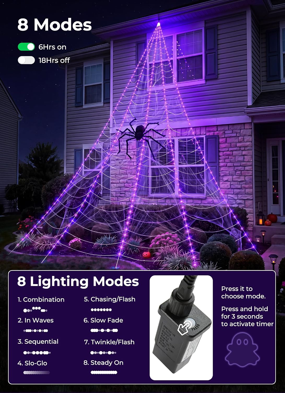 Detalle 2 de Brightown Spider Web Lights 255 LEDs