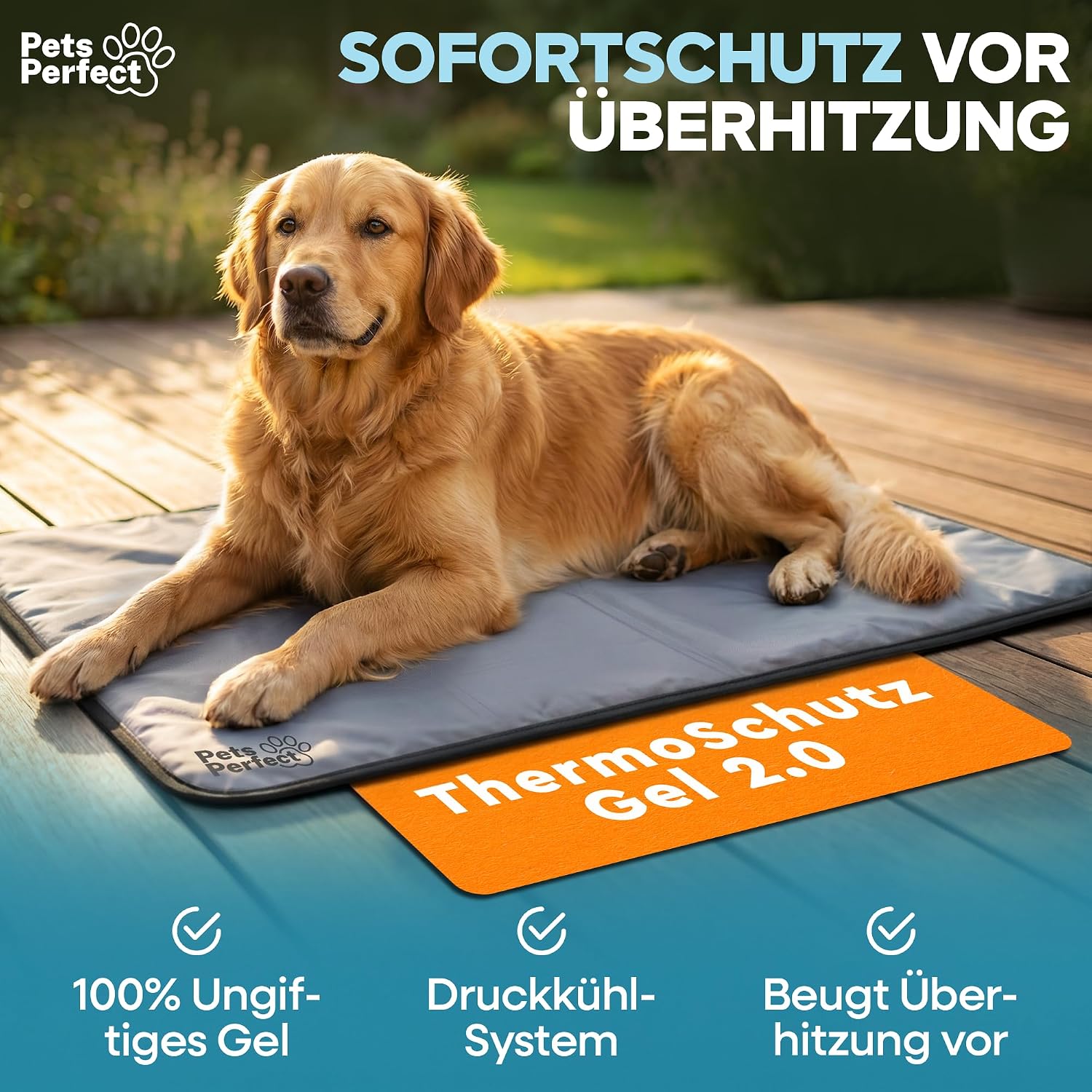 Detalle 2 de Pets Perfect Kühlmatte für Hunde – Selbstkühlend mit Gel-Füllung, faltbar und geeignet für Katzen