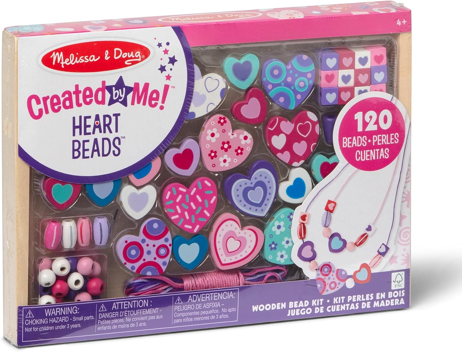 Detalle de Melissa & Doug Heart Beads Kit 120+ ๐จ