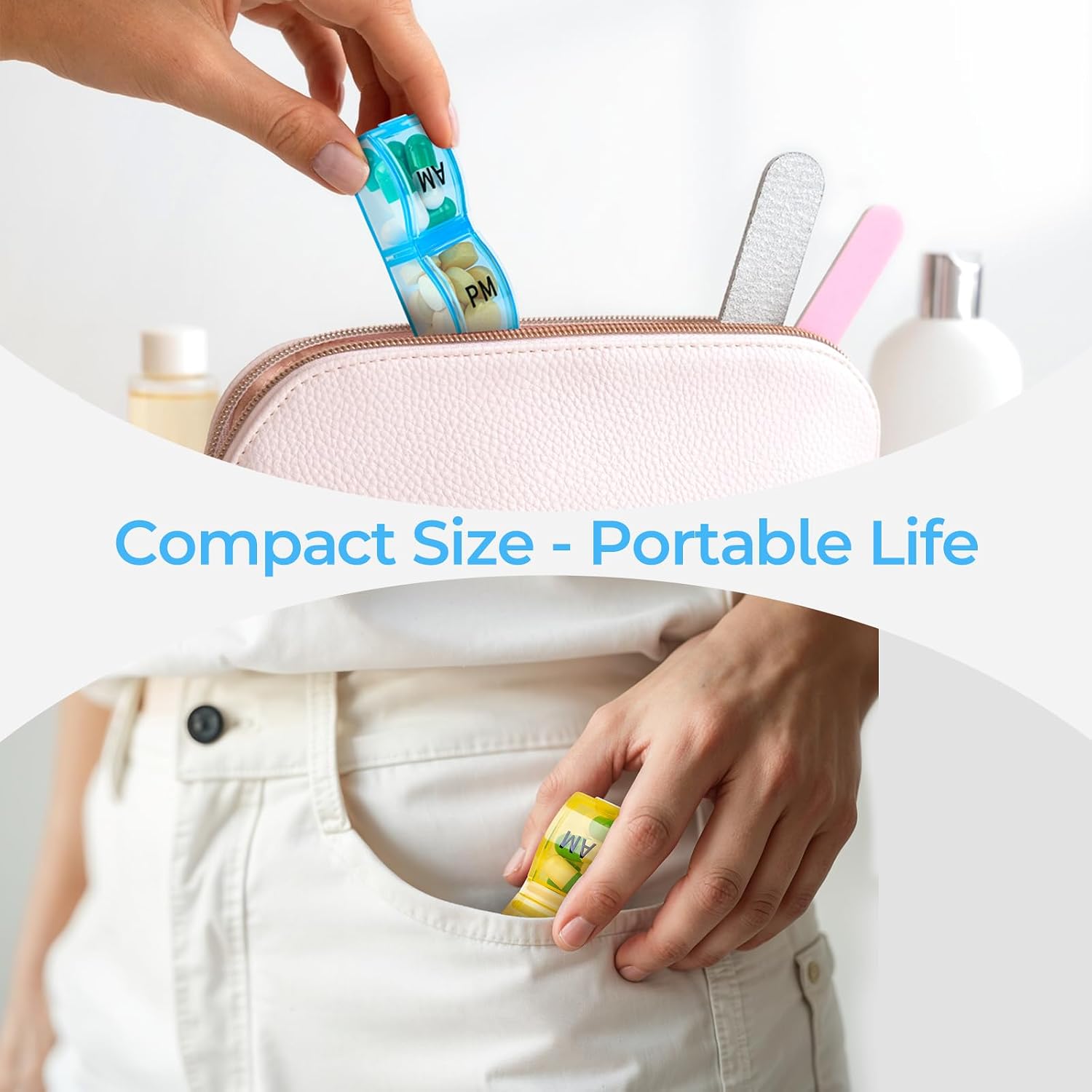 Detalle 2 de COLORWING A-480-COLORWING Monthly Pill Organizer, Compact AM/PM Case