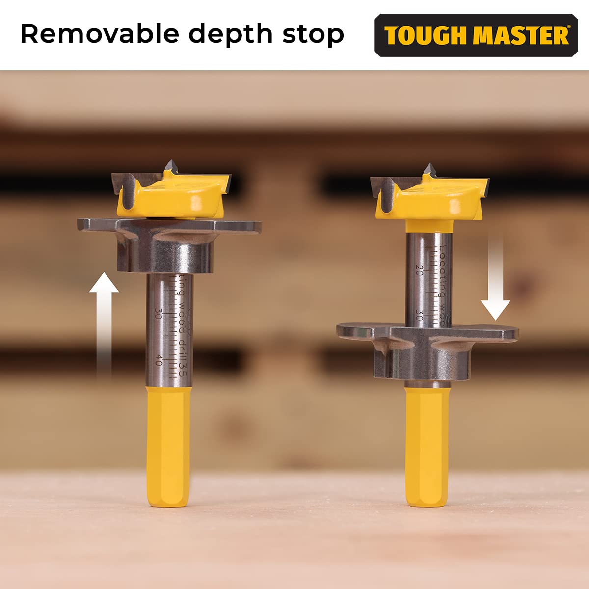 Thumbnail 1 de Forstner Bits TOUGH MASTER 5-Piece TCT Set (15mm–35mm) with Depth Stop, 2 Hex Keys & Heavy-Duty Case