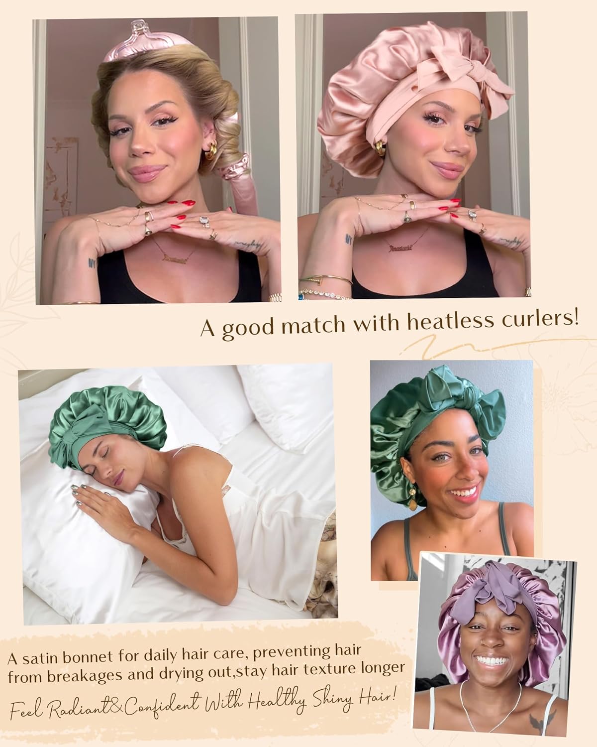 Thumbnail 6 de YANIBEST Adjustable Silk Bonnet 2-Layer