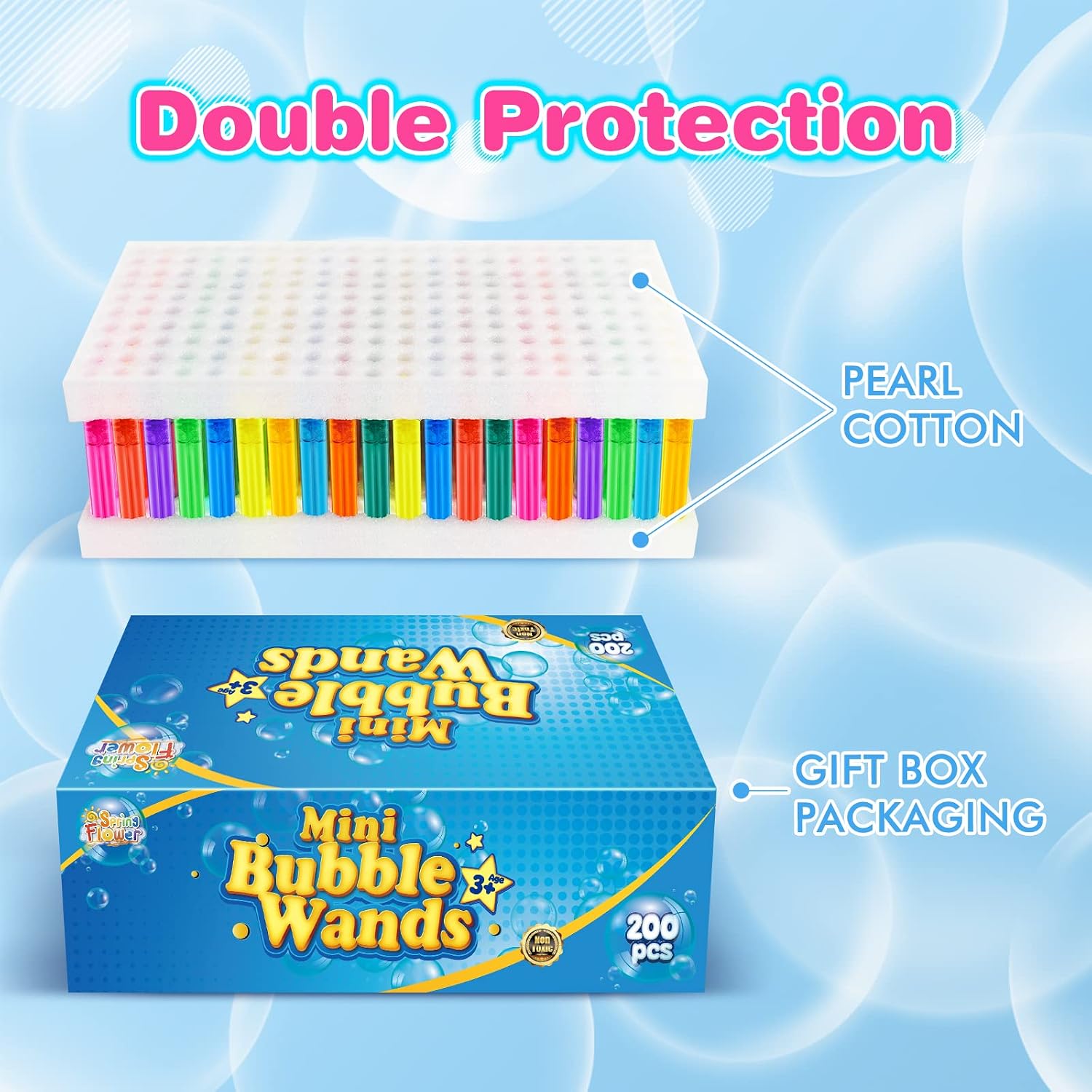 Detalle de SpringFlower 200-Piece Mini Bubble Wands Party Favor Assortment