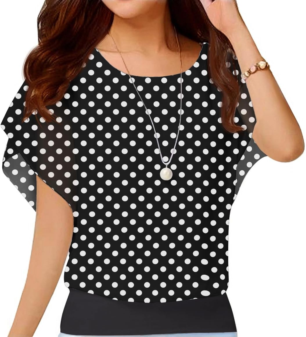Thumbnail 5 de Neineiwu Women's Summer Loose Casual Short Sleeve Chiffon Top T-Shirt Blouse