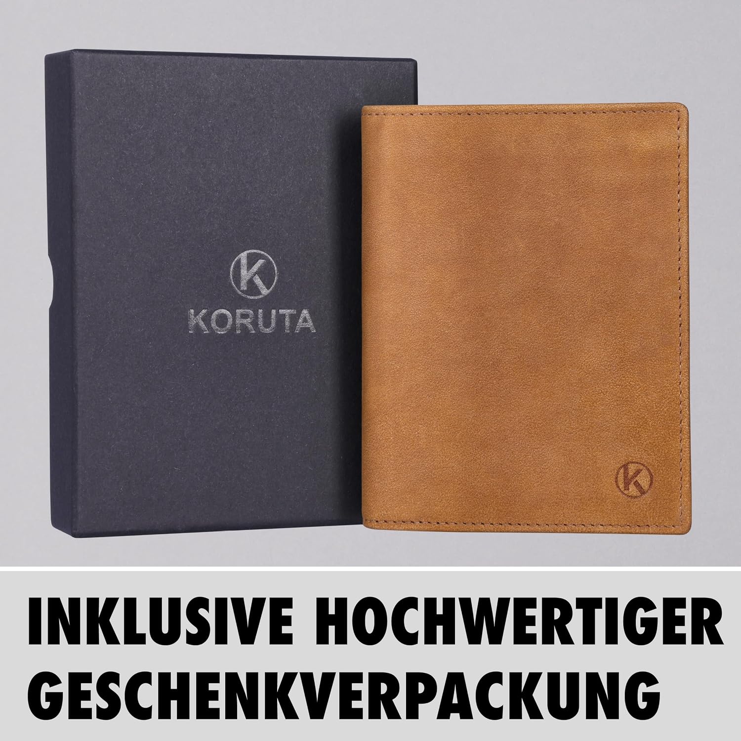 Thumbnail 5 de KORUTA Leder Geldbörse Herren mit RFID Schutz 13 Fächer braun