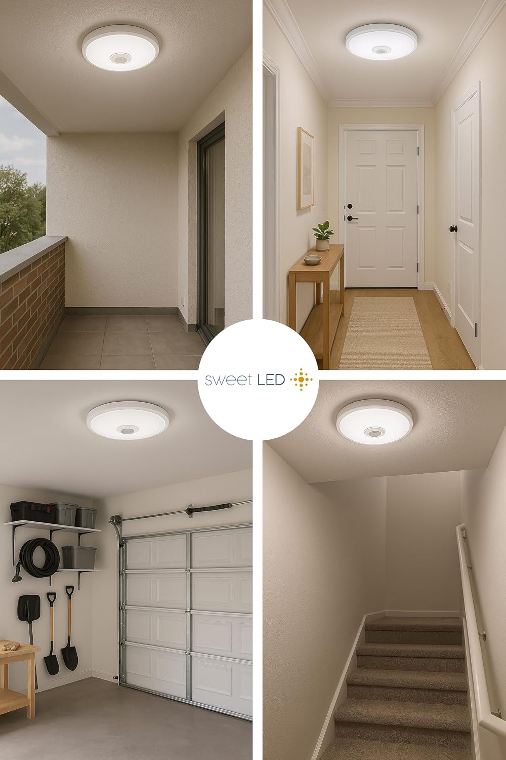 Detalle de Sweet Led Deckenleuchte mit Bewegungsmelder – 12W, 850lm, 4000K, Ø29 cm