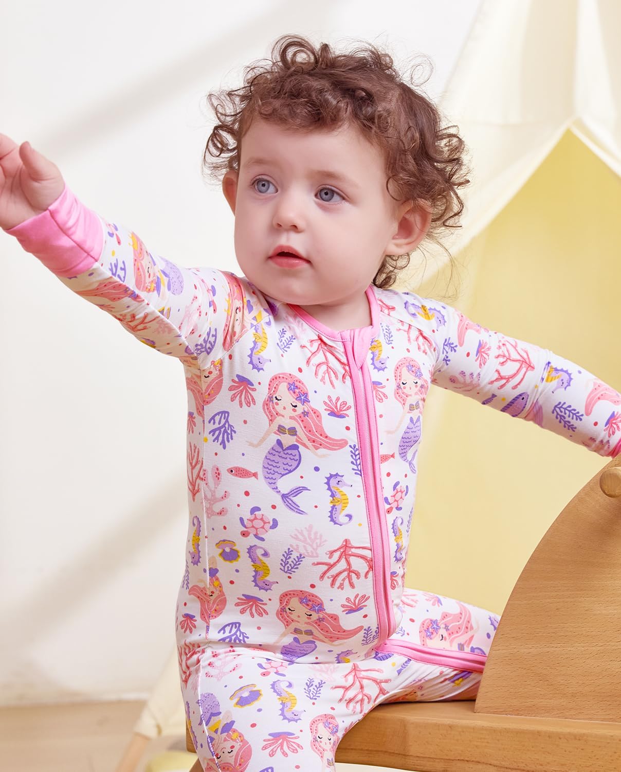 Detalle de babee Reshinee Bamboo Viscose Baby Footie Pajamas Convertible Zipper Onesie (0–24M)