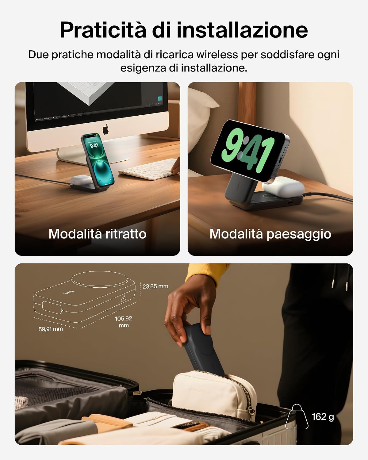 Thumbnail 4 de Belkin UltraCharge Caricatore Qi2 25W 2 in1 per iPhone