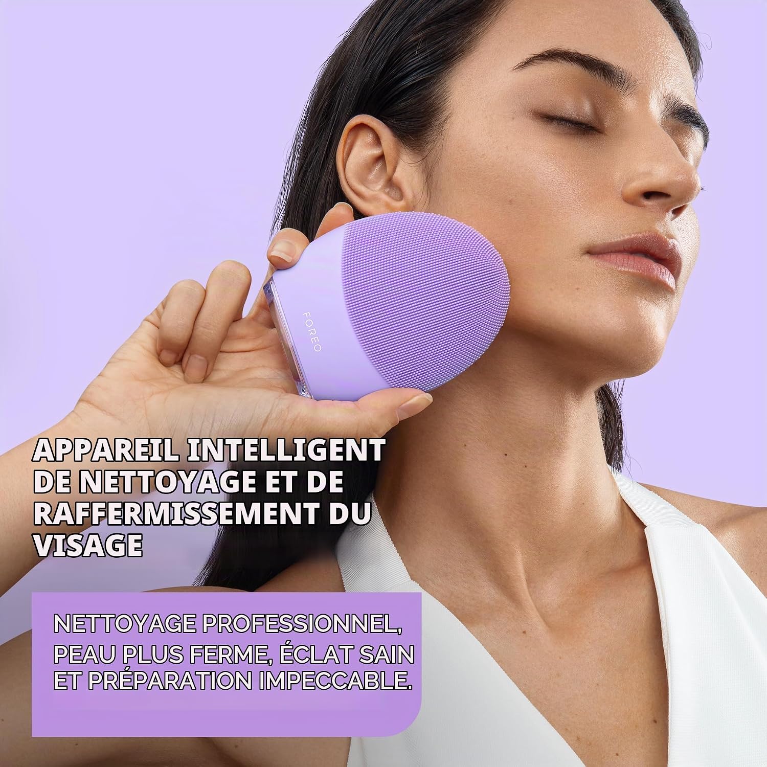Detalle 2 de FOREO Luna 4 brosse nettoyante visage en silicone – massage raffermissant anti-âge pour peaux sensibles