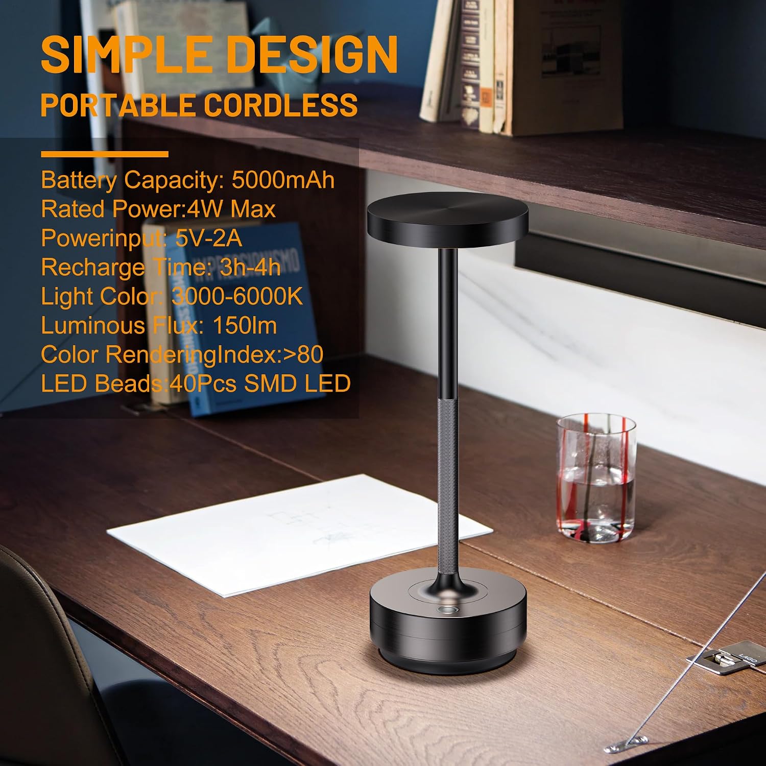 Thumbnail 6 de Cordless LED Table Lamp, 5000mAh