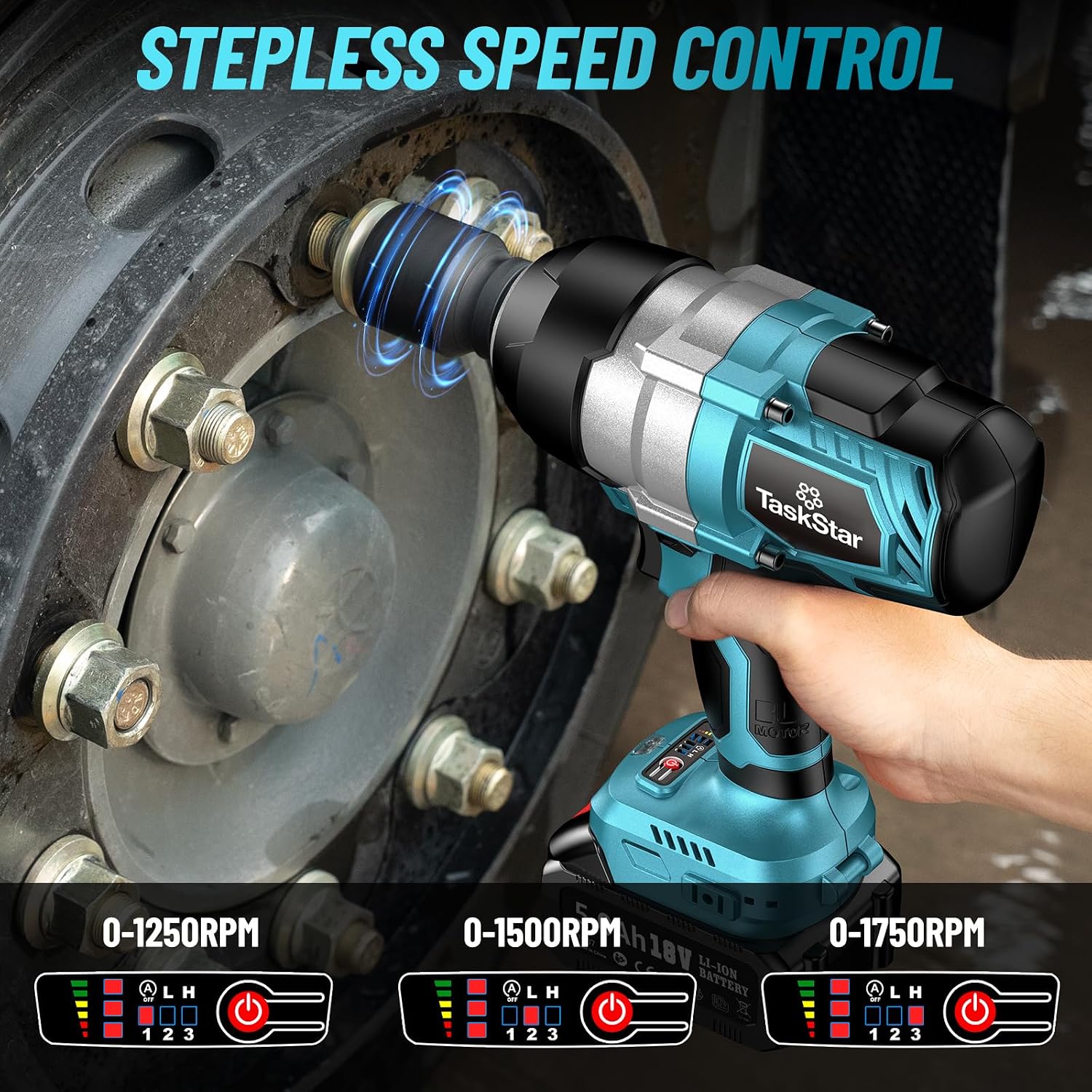 Detalle de TaskStar Cordless Impact Wrench 1032Ft-lbs
