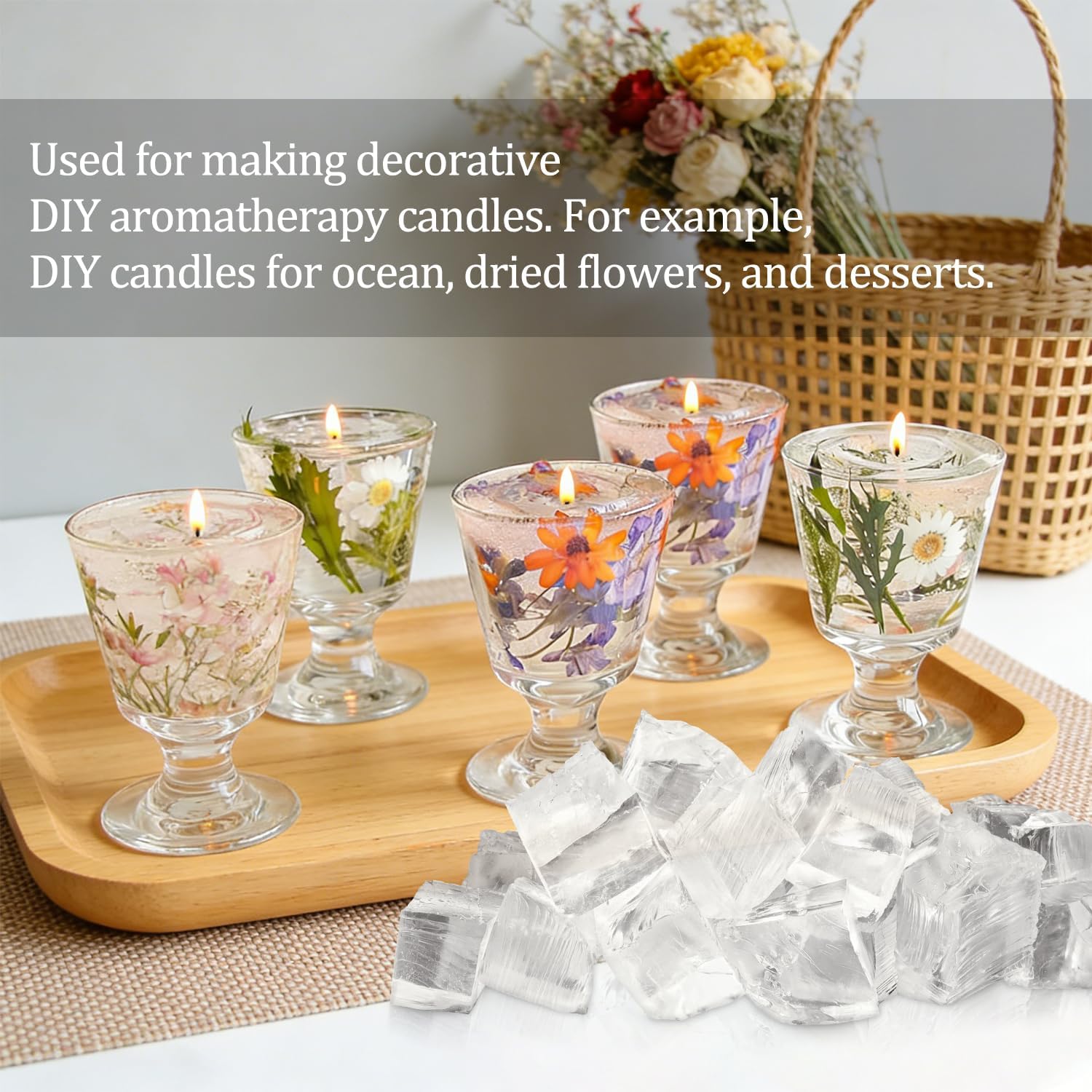 Detalle 1 de fclayvts SV001 Clear Jelly Candle Wax, 10 lb Transparent Gel for DIY