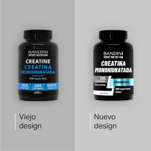 Detalle de Bandini Creatina Monohidratada 300 comprimidos – 3 g por dosis, vegana y sin sabor