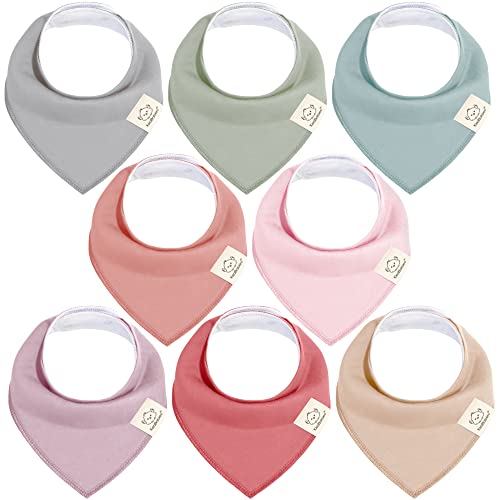 Detalle de KeaBabies 8-Pack Organic Baby Bandana Bibs for Girls