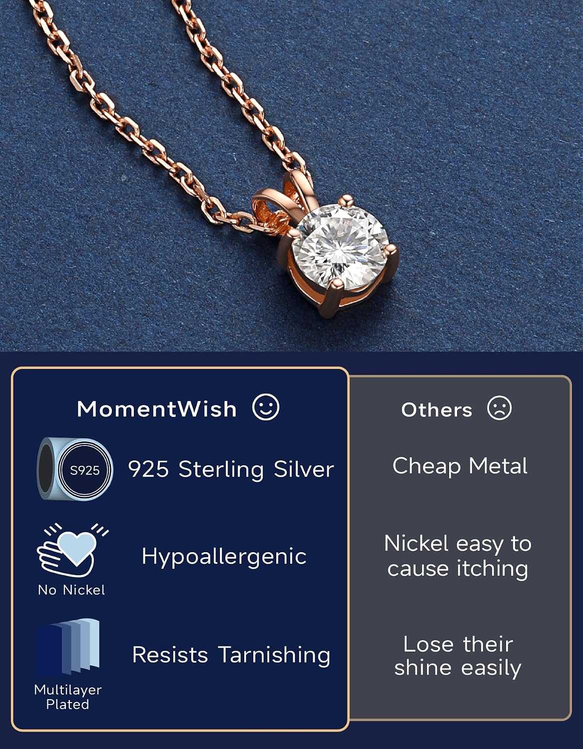 Detalle de MomentWish Collana Moissanite 0,5 ct