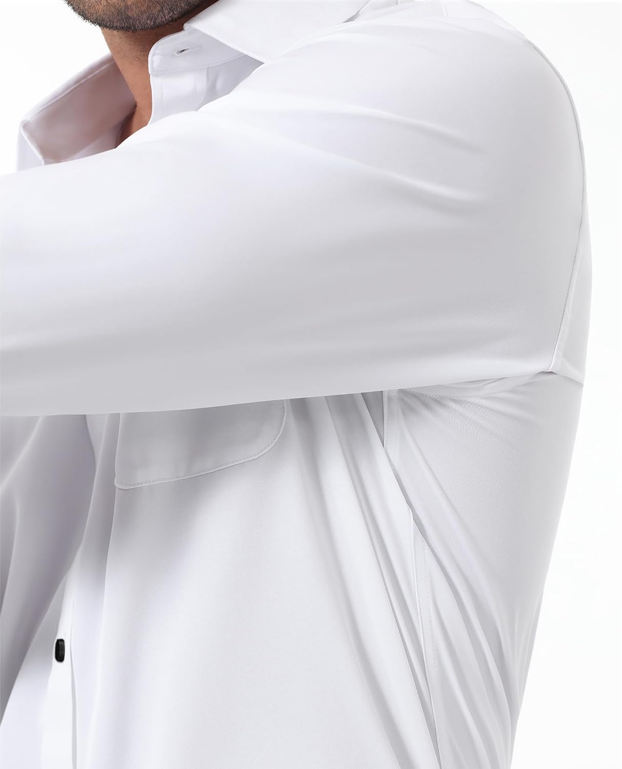 Detalle de siliteelon Herren Hemden bügelfrei Regular fit Langarm – Stretch Businesshemd