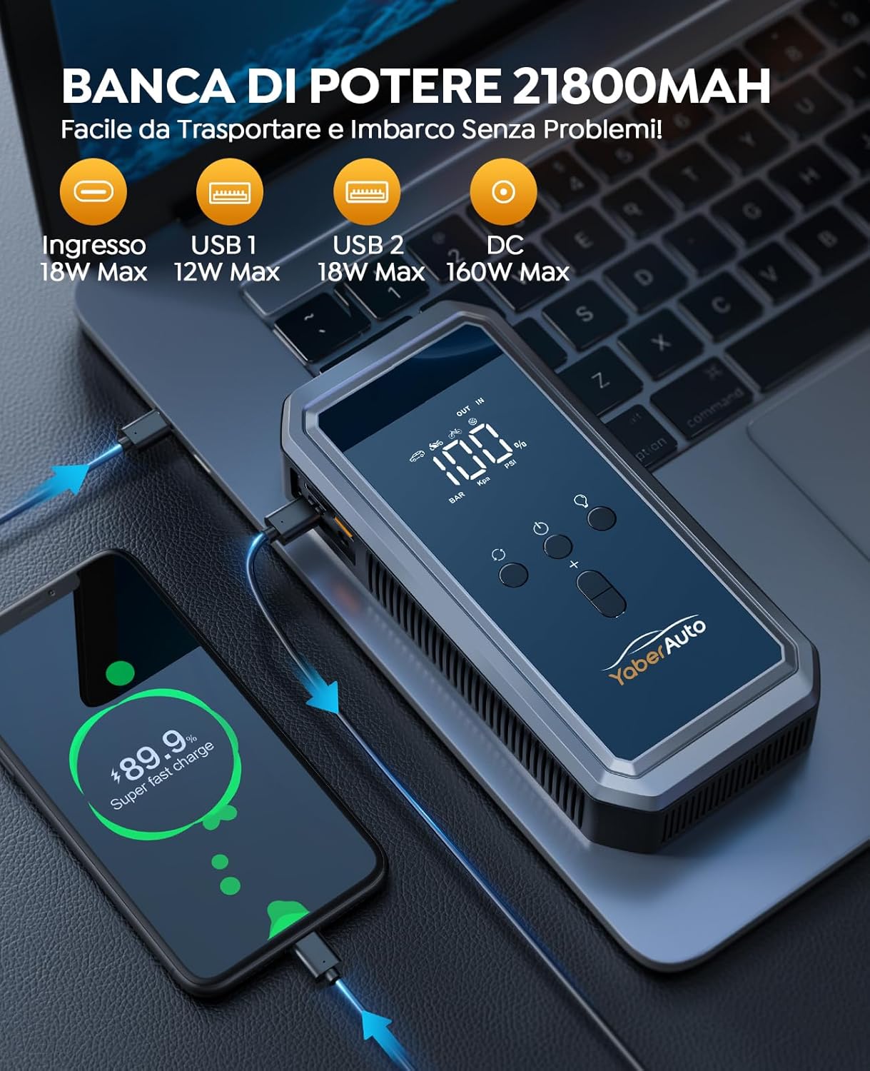 Thumbnail 3 de YaberAuto YA70 Avviatore 21800mAh 8000A