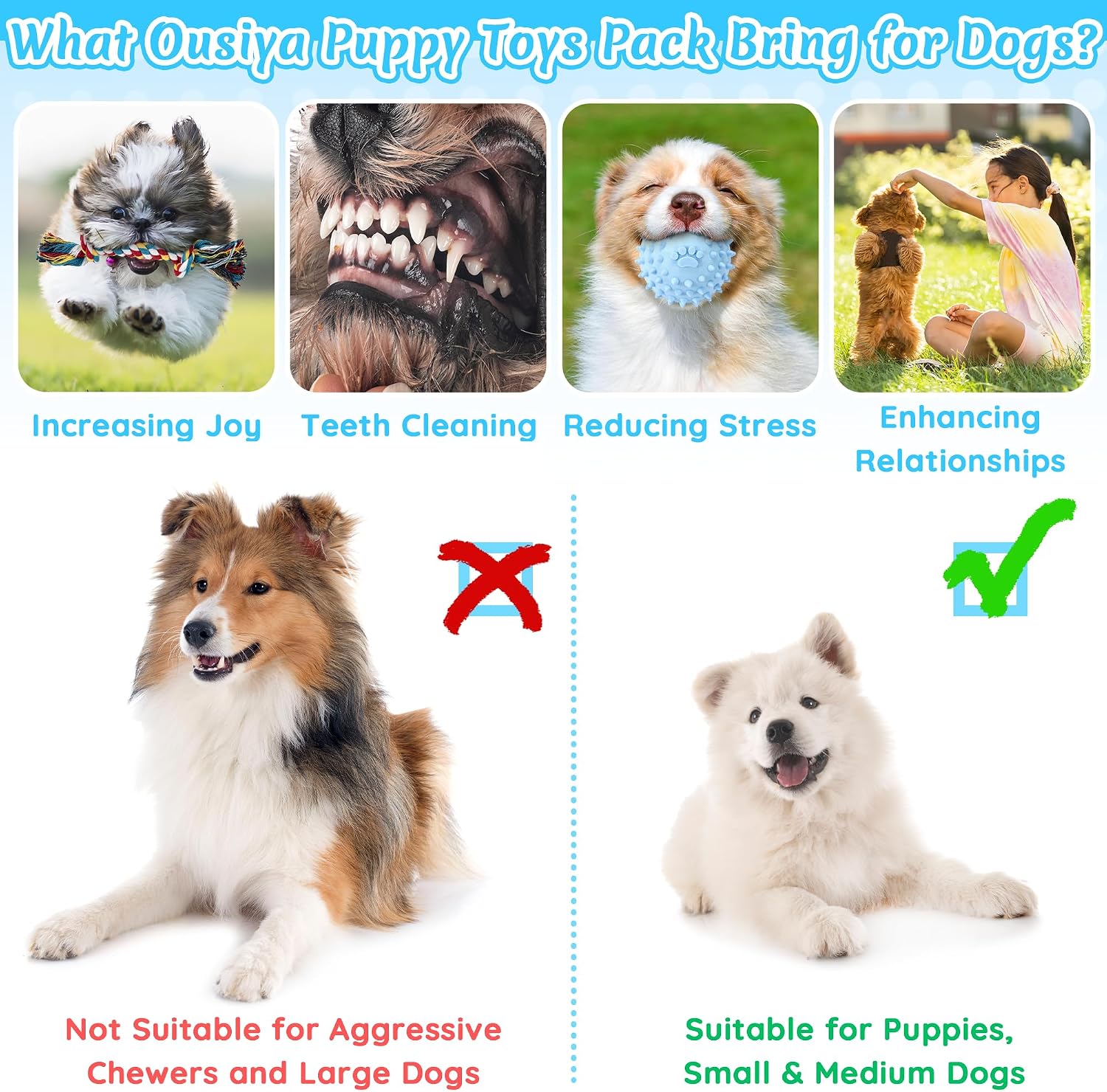 Detalle de Ousiya 12 Pack Puppy Teething Toys Set