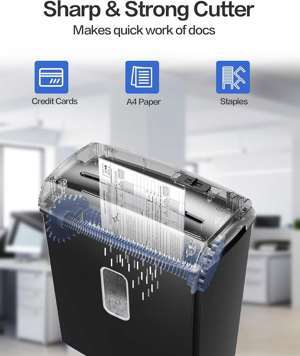 Detalle de Locksworth AZ1687VC Micro-Cut Shredder, 8-Sheet P-4 Security