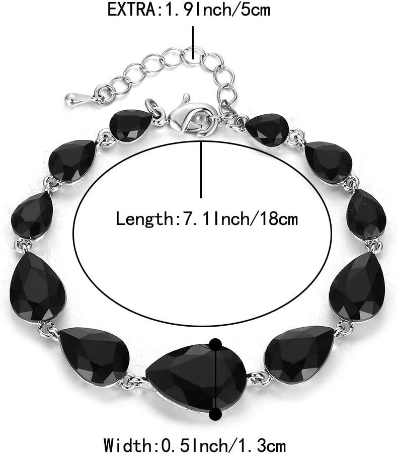 Detalle de Bracelet Clearine Concis Femme – Forme goutte d'eau avec cristal et strass, cadeau élégant