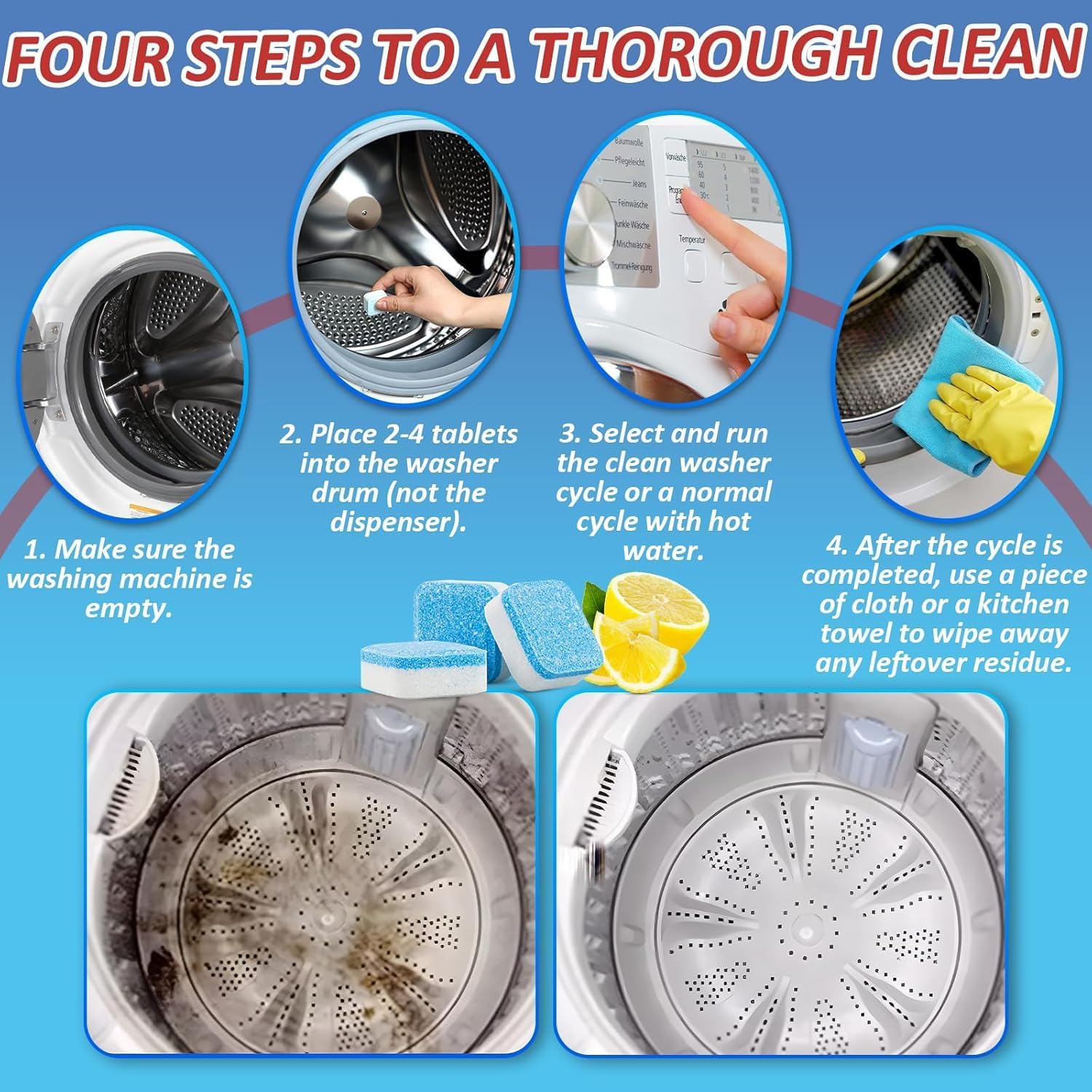Detalle 2 de Galitoon XYJQJJ-0614-father-US-Pr Washing Machine Cleaner Tablets, 24 Pack, Unscented