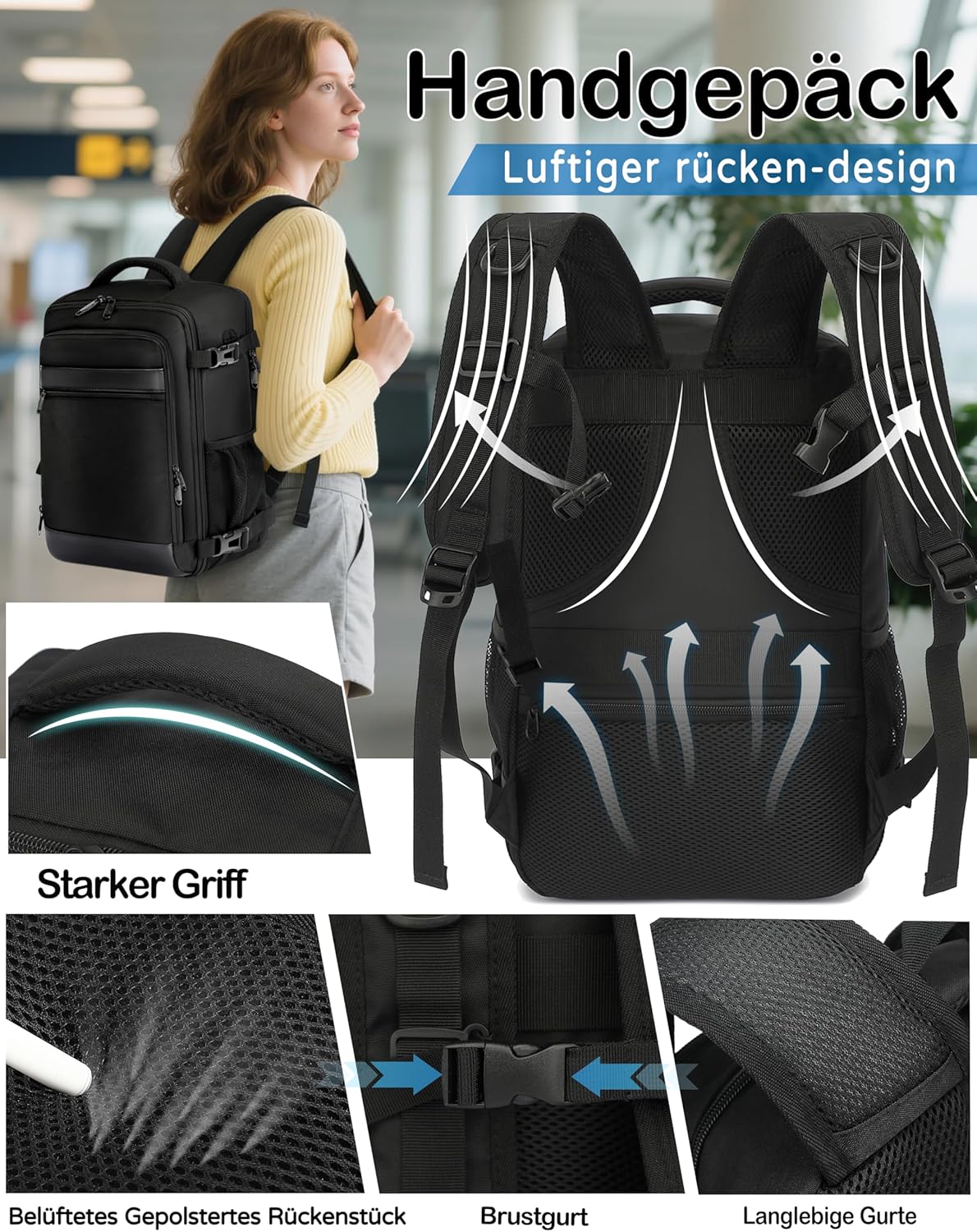 Thumbnail 4 de KLOSTAIN Handgepäck Rucksack 20L