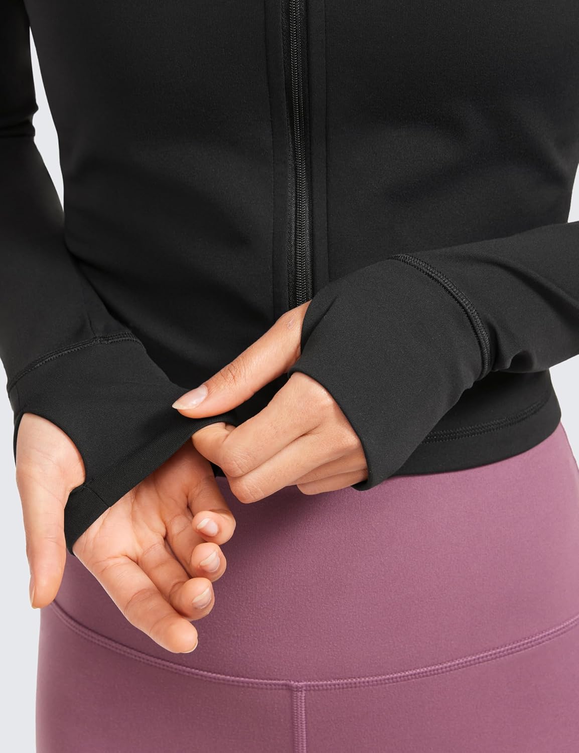 Detalle de CRZ YOGA vestes d’entraînement Butterluxe pour femmes à fermeture éclair intégrale