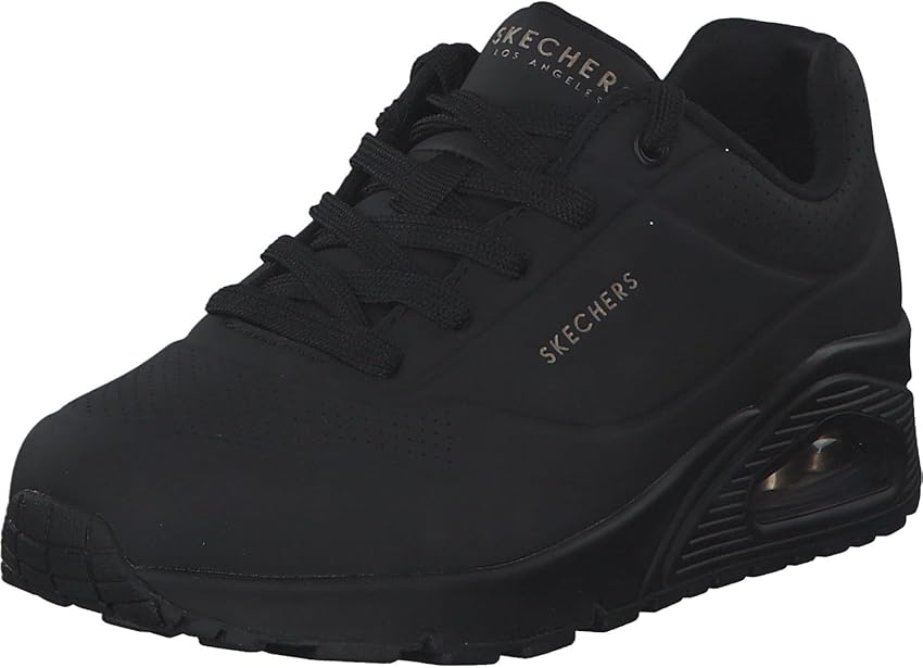 Detalle de Skechers Uno, Zapatillas Mujer Negros - Comodidad Elegante 🖤