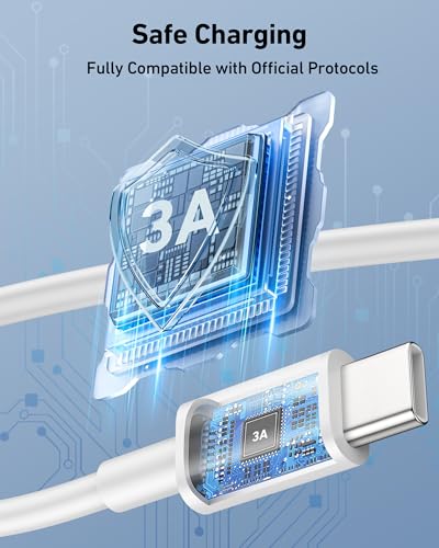 Detalle de LUOSIKE Car Carplay Cable for iPhone 17/16/15 Series – 2-Pack 3FT USB A to USB C