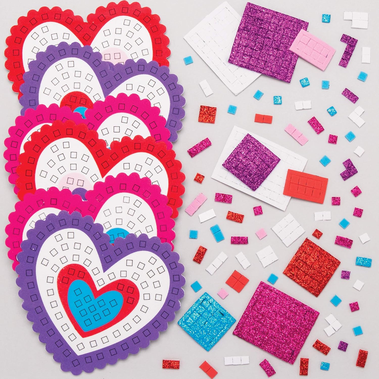 Thumbnail 2 de Baker Ross Kits de sous-verres cœurs en mosaïque (paquet de 6) – activité créative enfants de Pâques
