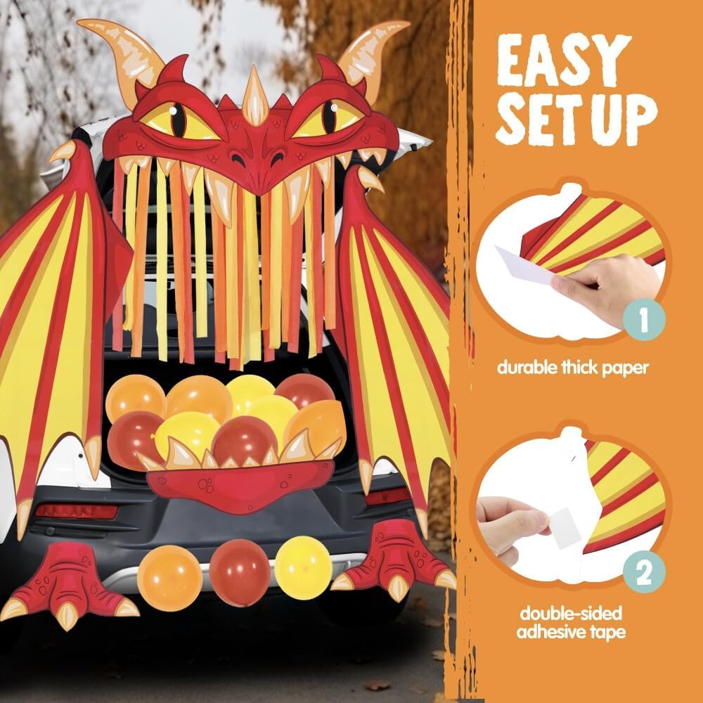 Thumbnail 2 de JOYIN 16501 Halloween Fire Dragon Trunk-or-Treat Car Decoration Kit