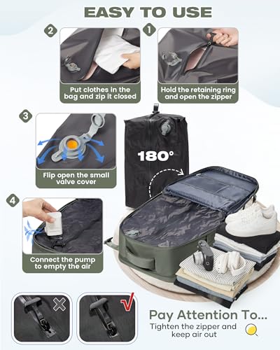 Thumbnail 5 de SZLX Mochila de viaje con compresión al vacío 40x30x20 cm para cabina – compatible con Ryanair y Wizz Air