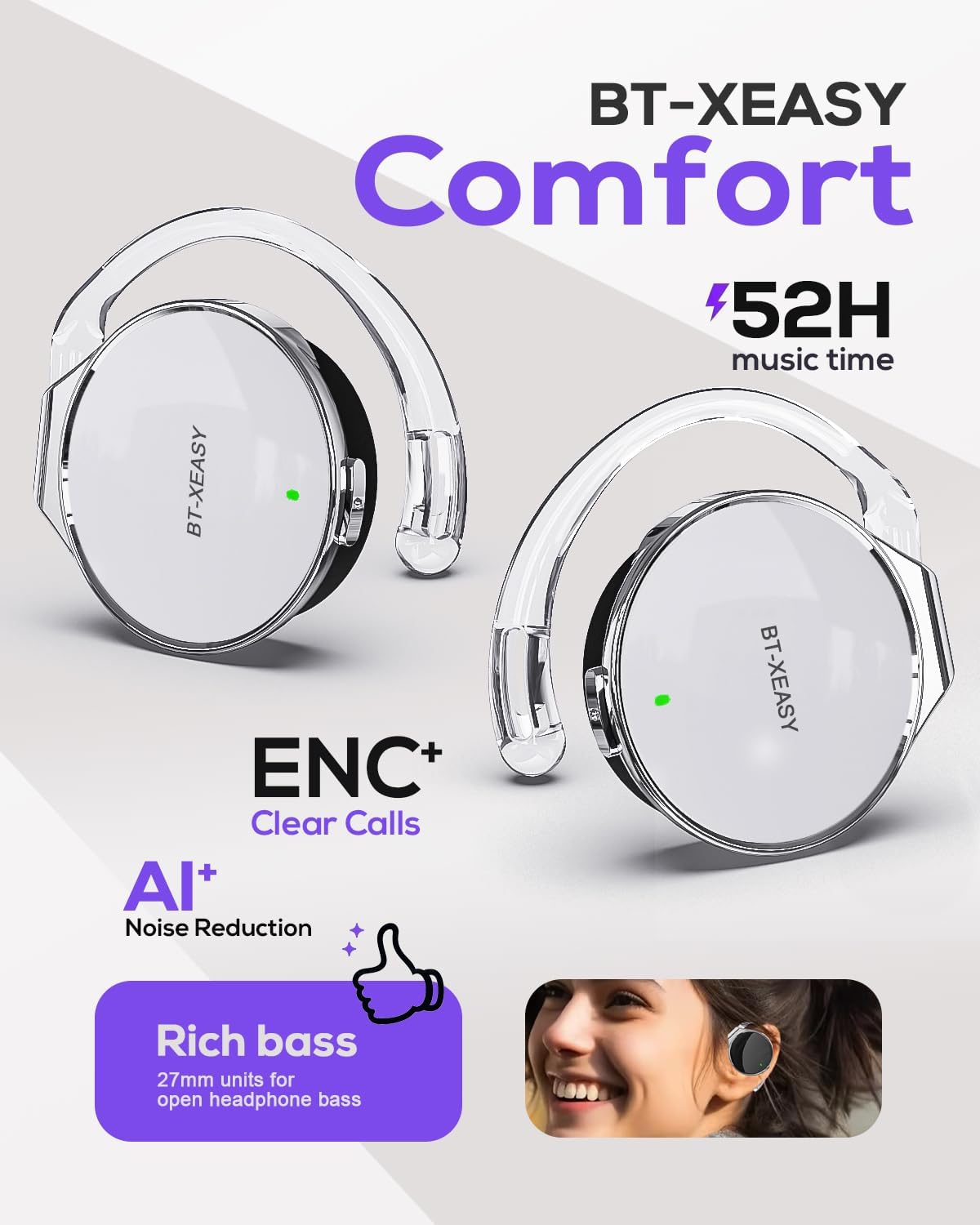 Thumbnail 2 de Micool BT-X Easy Bluetooth On Ear Kopfhörer 18 h