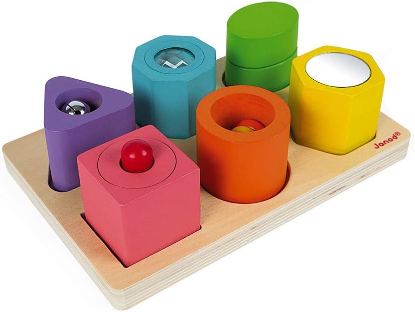 Detalle de Janod I Wood J05332 Wooden Sensory Puzzle with Six Sensory Stones