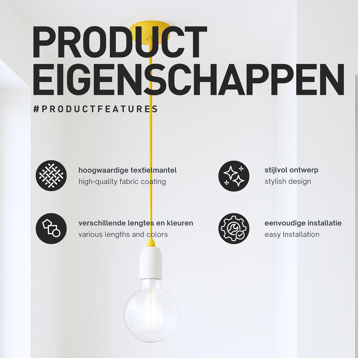 Detalle de smartect gedraaide textielkabel voor lampen, jute, 2 x 0,75 mm², 3 m