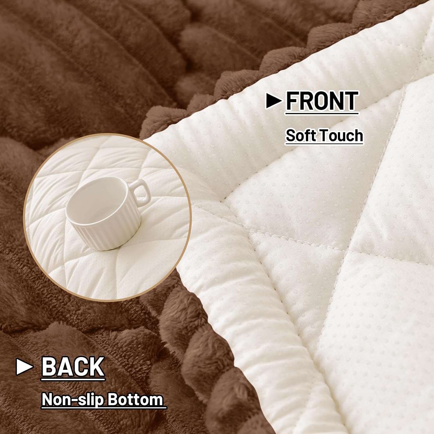 Detalle 2 de Smiry Pet Couch Covers for Dogs (Chocolate, 27.6" x 70.9") — washable, non-slip sofa slipcover
