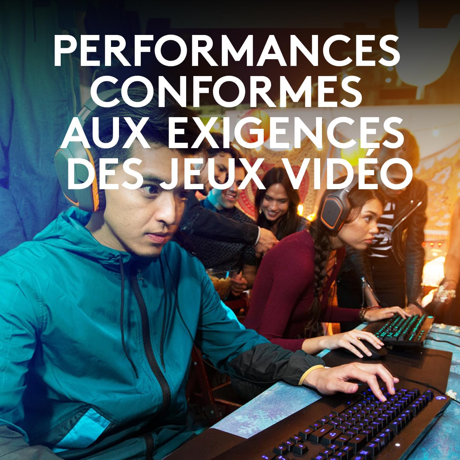 Detalle de Logitech G213 Prodigy — Clavier Gamer AZERTY, éclairage RGB LIGHTSYNC et commandes multimédia dédiées