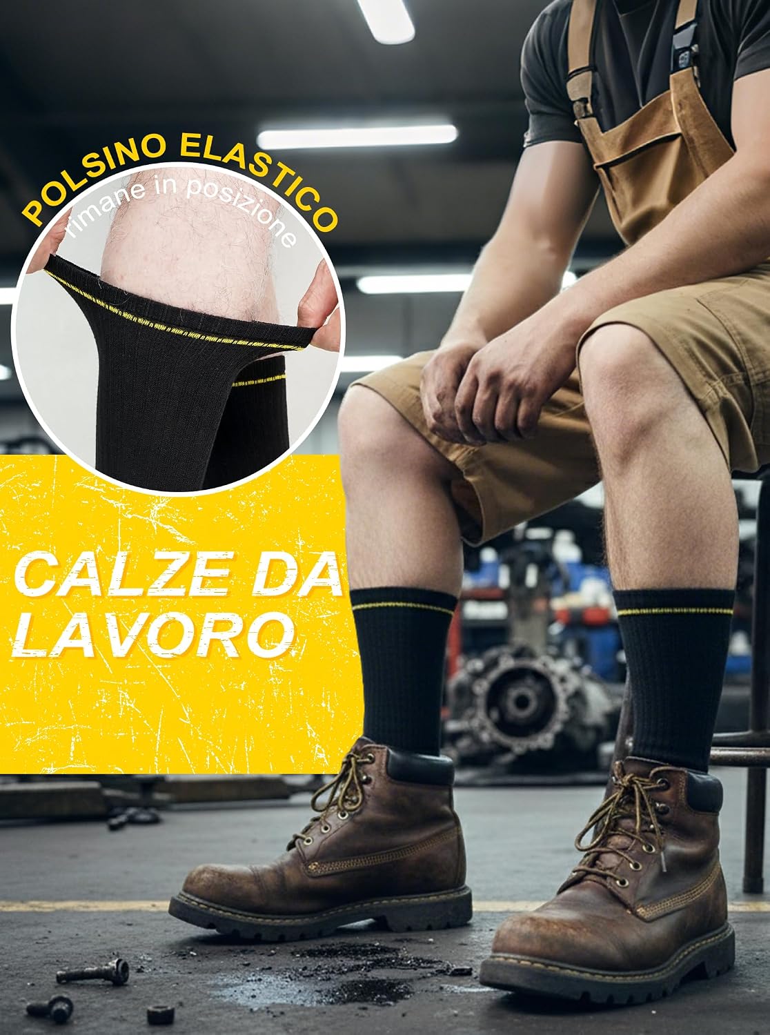 Thumbnail 6 de ZFSOCK Calze da lavoro traspiranti con punta e tallone rinforzati, senza cuciture e suola imbottita (uomo e donna)